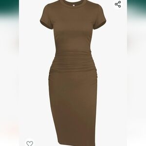 MissufeWomen's Casual Ruched Bodycon  Midi  Dress NWOT Size M